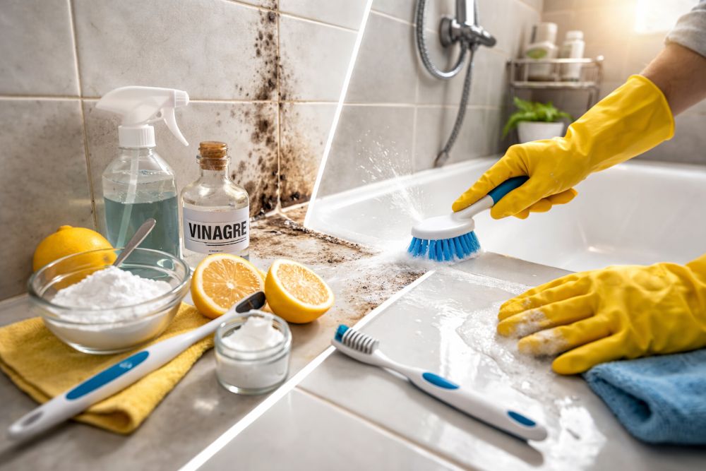 Cómo limpiar moho en juntas de silicona